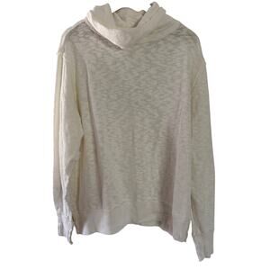 Free People White Cream Oversized Women's S Cowl Neck Sweater Lightweight Long